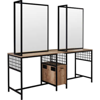 Coiffeuse îlot ›ALYLOF 4‹ (Stratifié Classique, Noir)