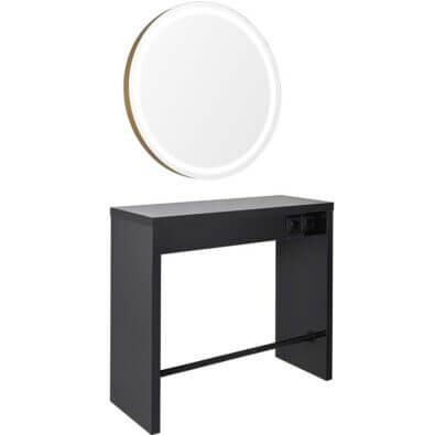 Coiffeuse ›ALYPOL 1‹ (Stratifié Classique, Noir, Noir)