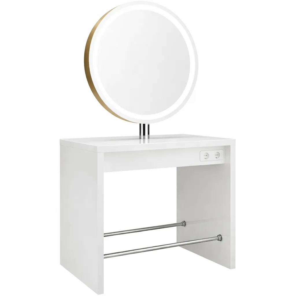 Coiffeuse îlot ›ALYPOL 2‹ (Stratifié Classique, Noir, Noir)