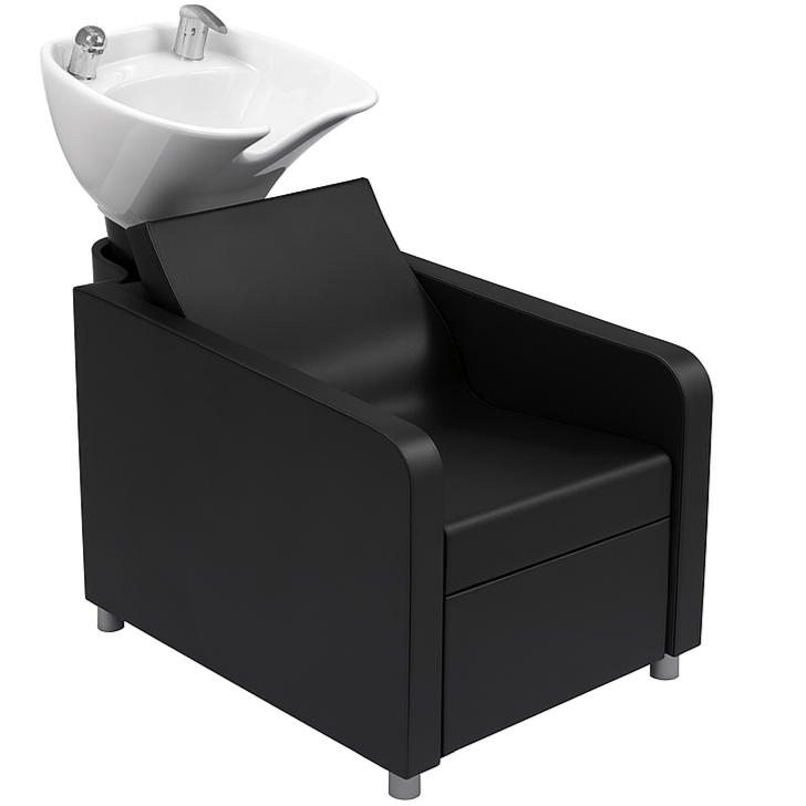 Bac à shampoing ›MILNOE‹ (Skai Noir)